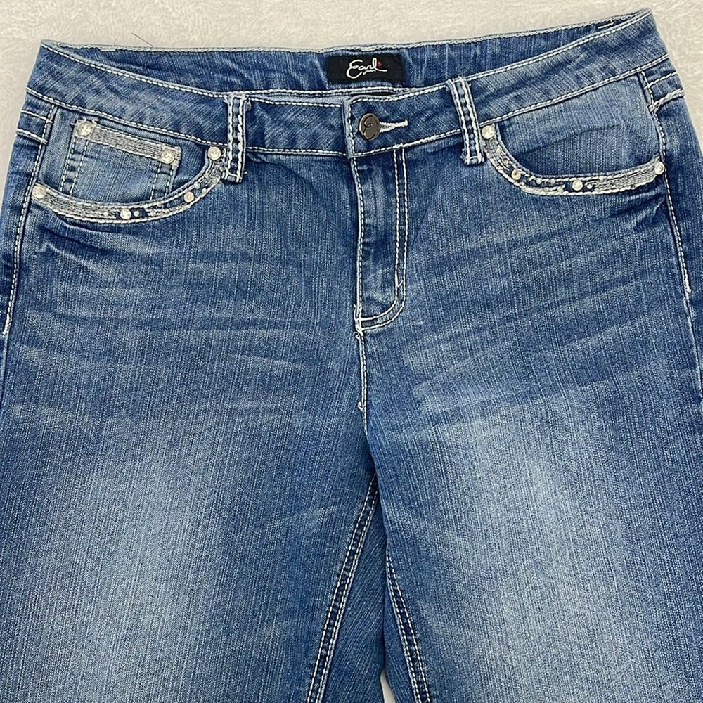 Earl Jeans Cropped Embroidered Sequined Sz 12‎ - Picture 2 of 8